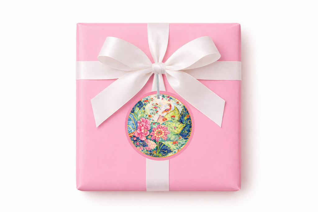 Tobacco Leaf Inspired, Chinoiserie Gift Tag Set of 8