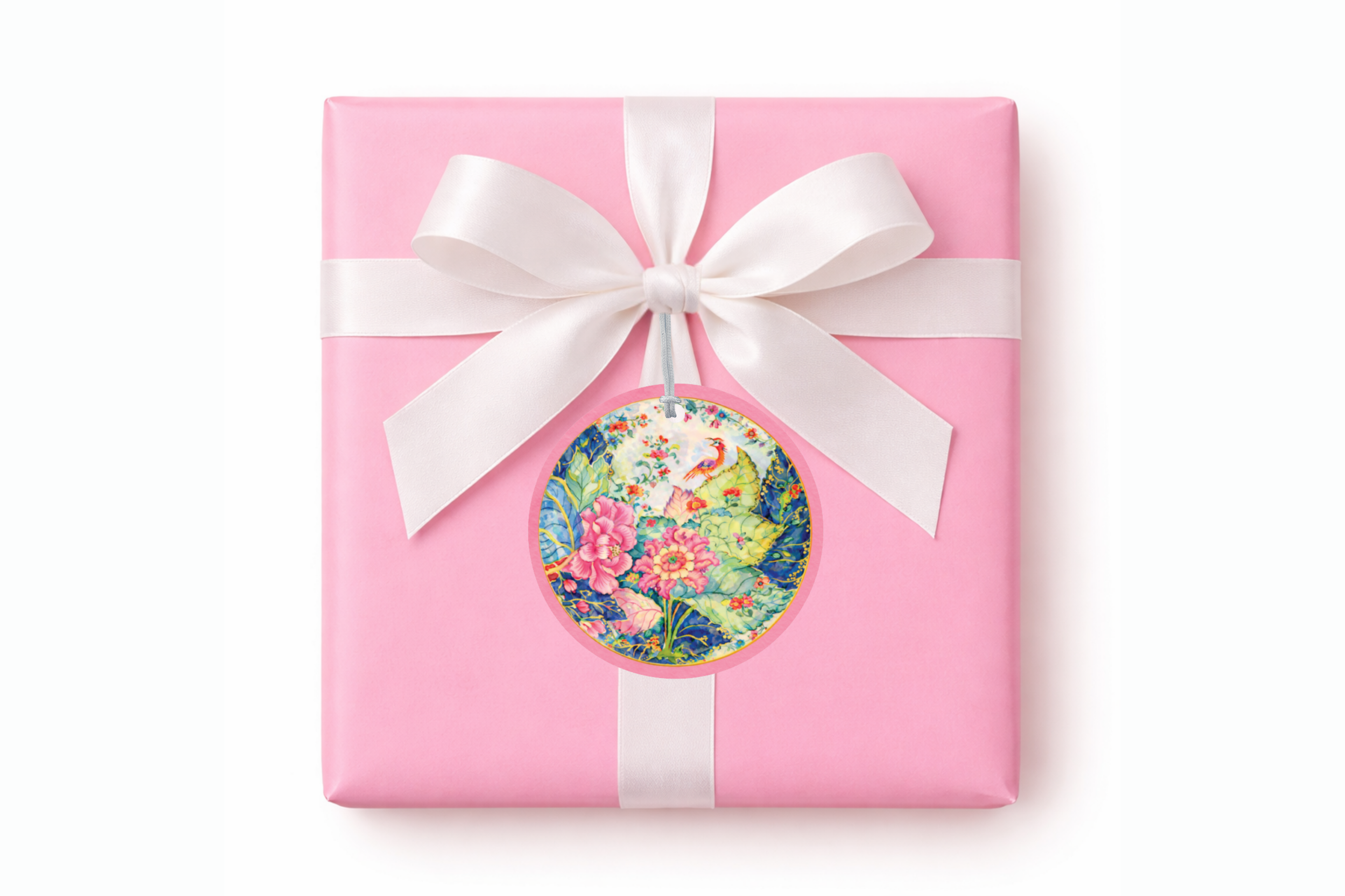 Tobacco Leaf Inspired, Chinoiserie Gift Tag Set of 8