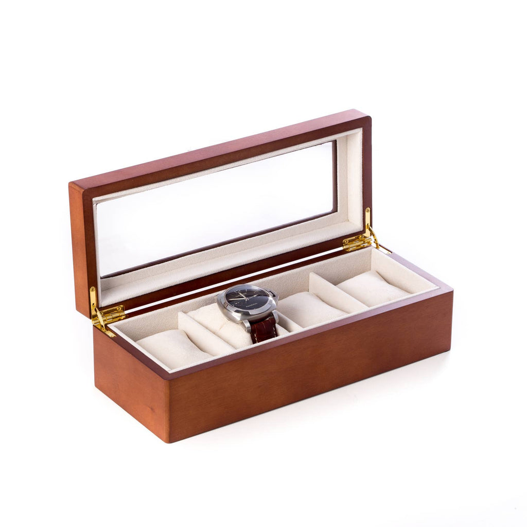 4 Watch Case - Brown Wood