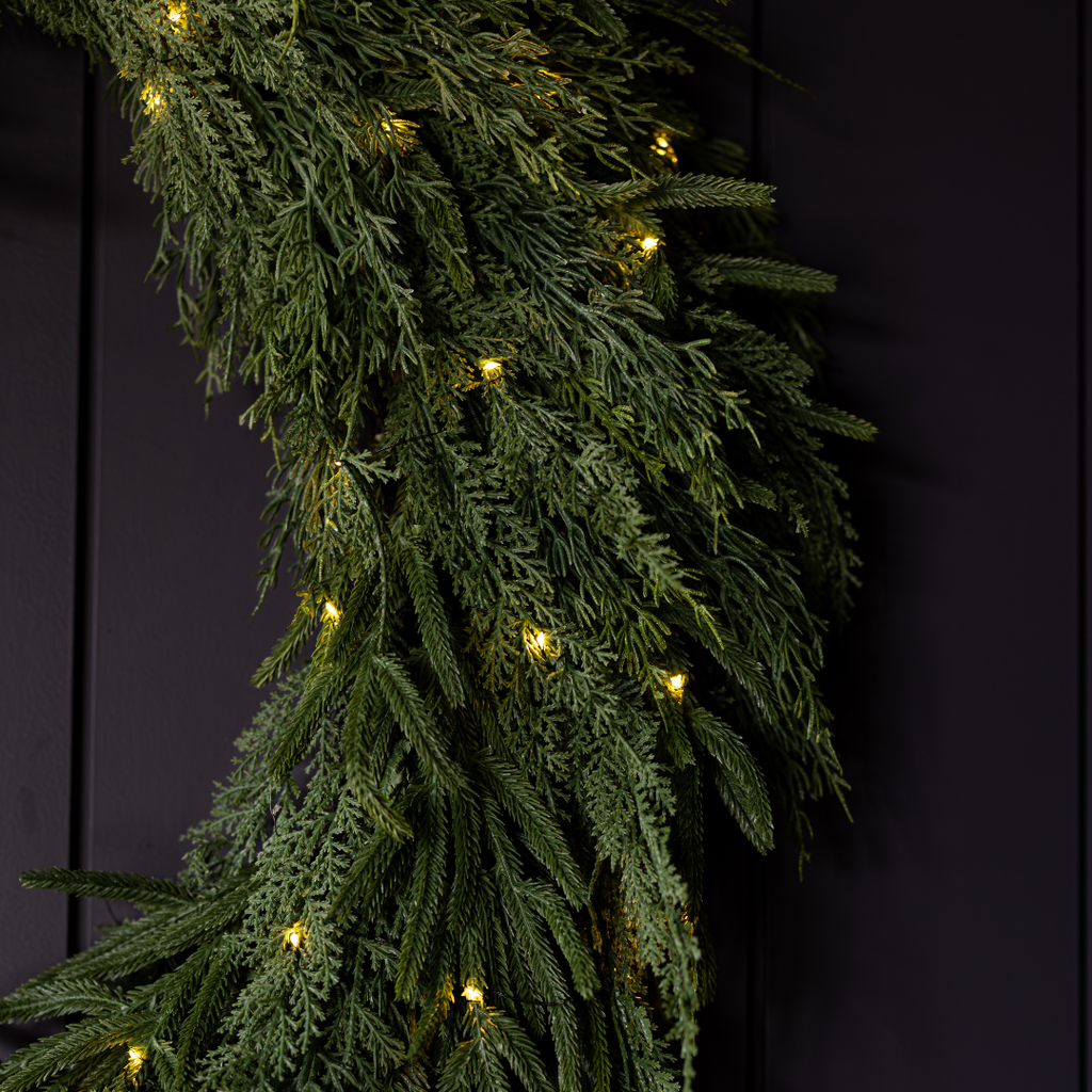 Norfolk & Cypress Mixed Real Touch Garland - 9 Ft