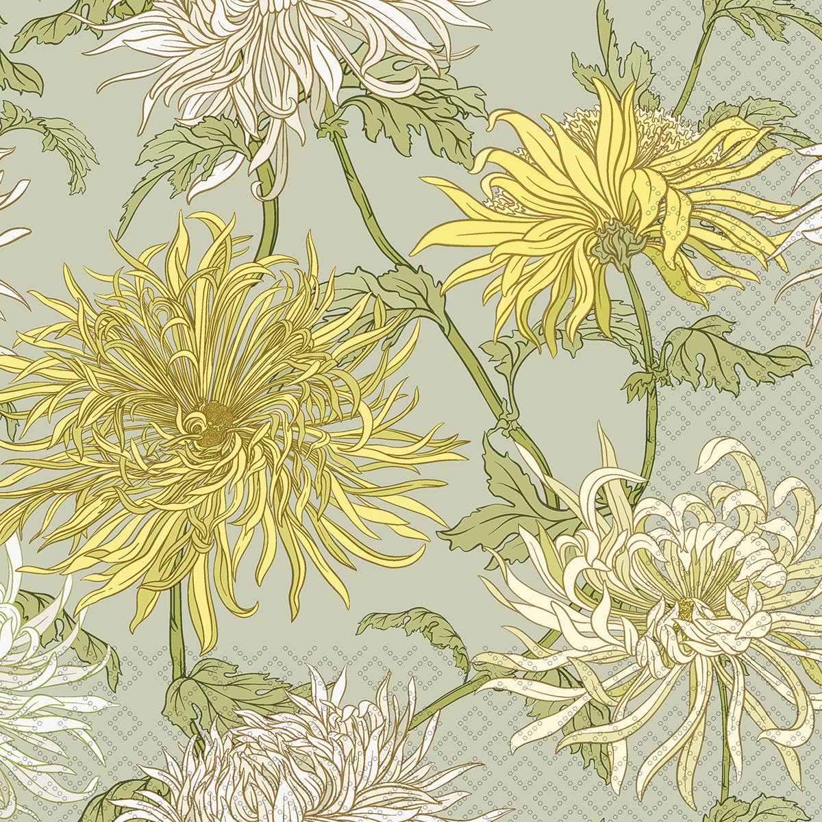 Paper Cocktail Napkins 20 Ct Chrysanthemum
