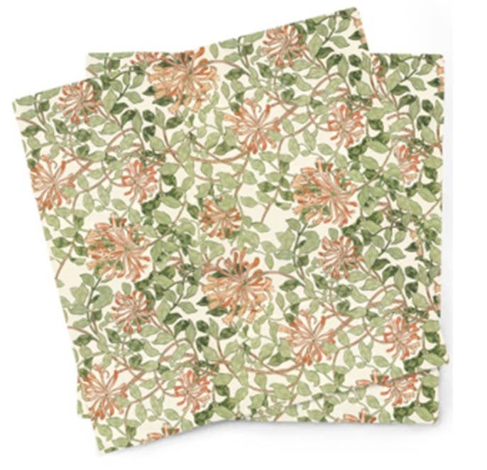 6LLN-WM Stonewashed Linen Print Napkins - Birdsong