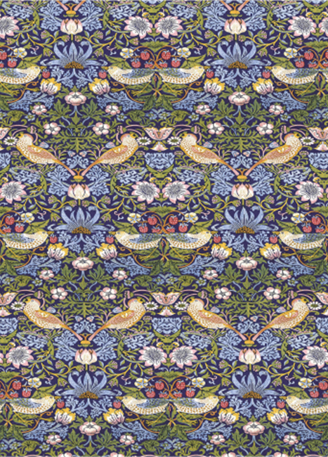 6LLT-WM StonewashedLinenTeaTowels - WmMorris StrawberryThief