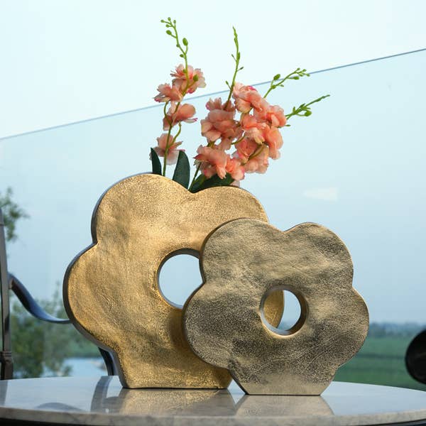 Gold Flower Shaped Vase