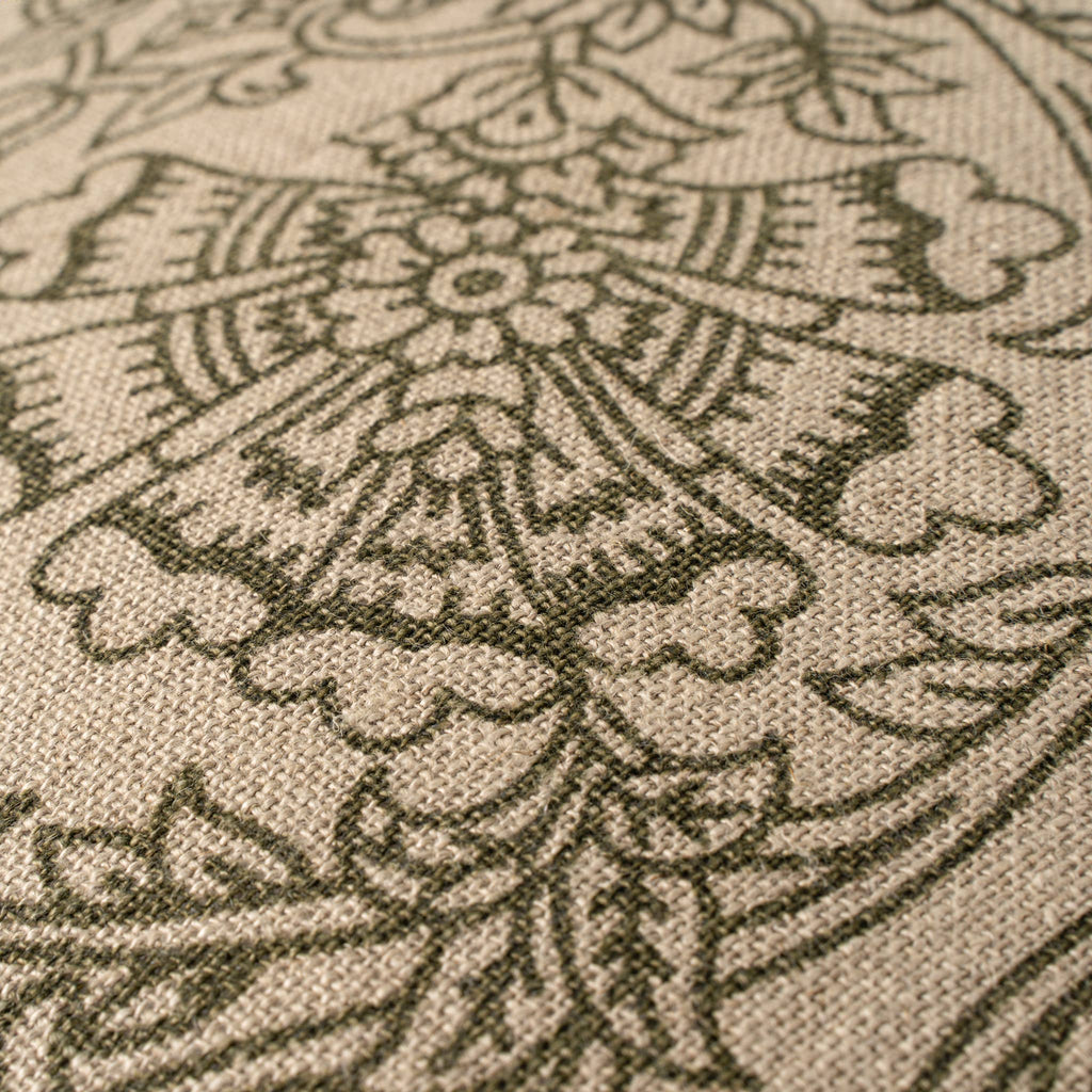 24x24 Floria Linen Pillow, Green
