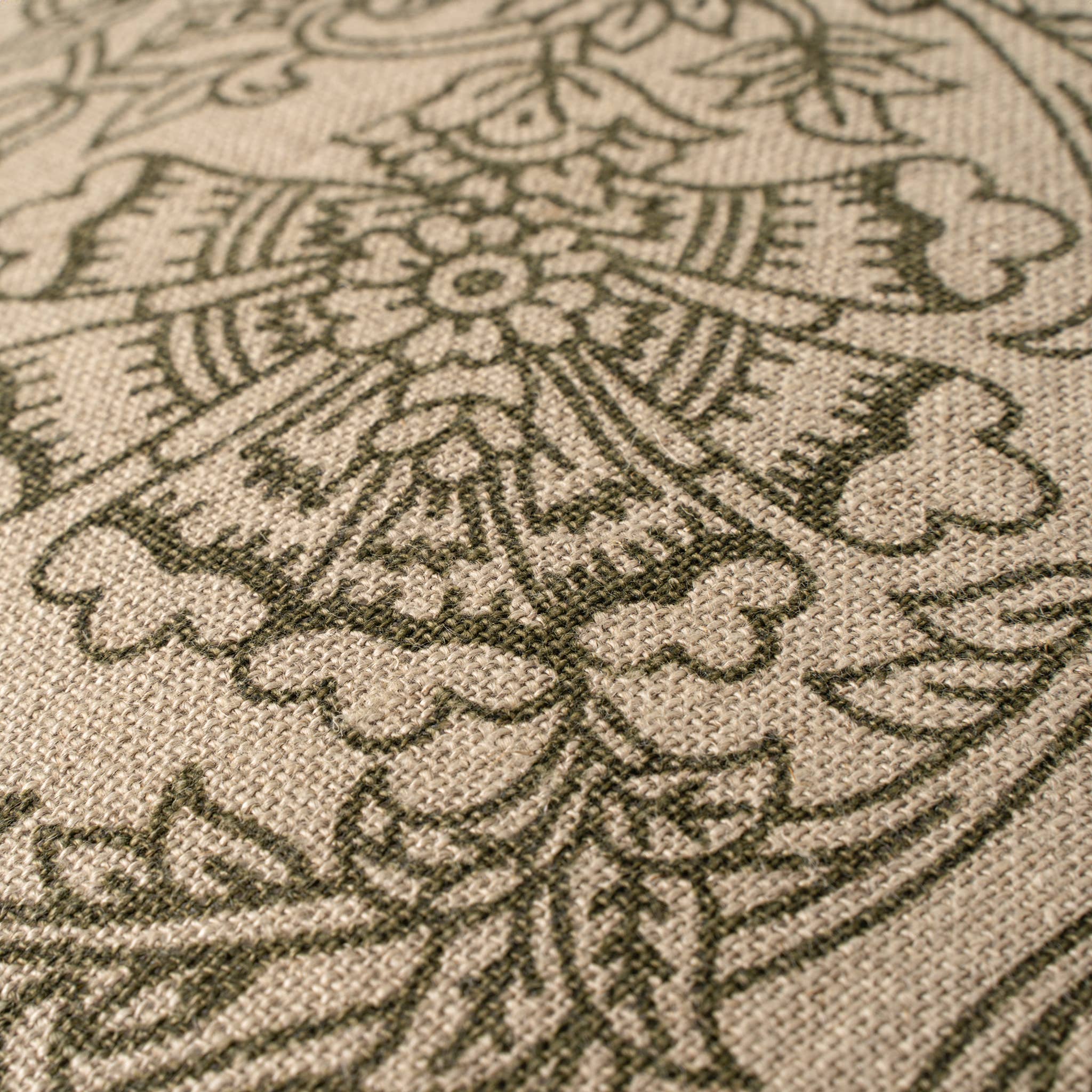 24x24 Floria Linen Pillow, Green