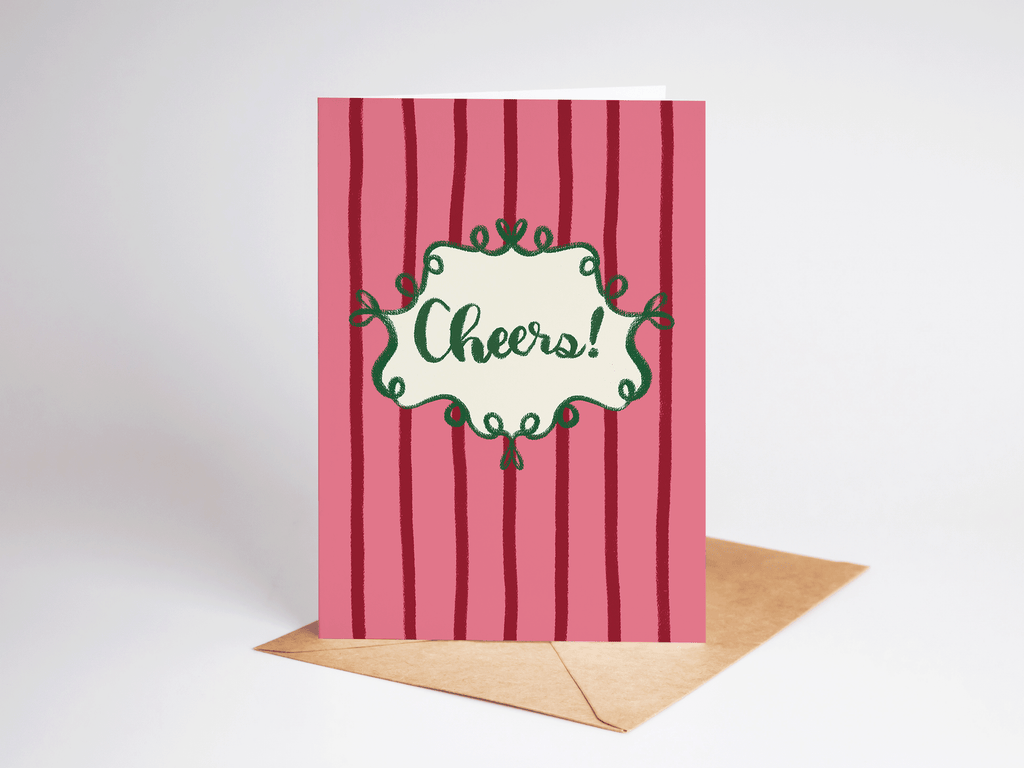 Cheers! Celebration Congratulations Striped Greeting Card
