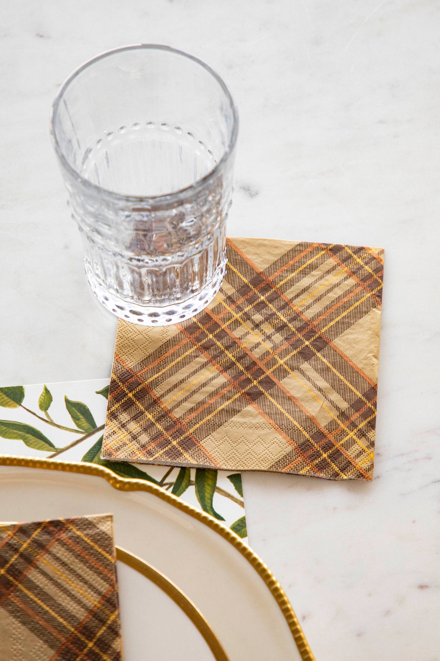Autumn Plaid Cocktail Napkin - Pack of 20