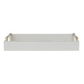 MDF Lacquered Tray w/ Acrylic & Metal Handles, Gold Finish & Cream Color