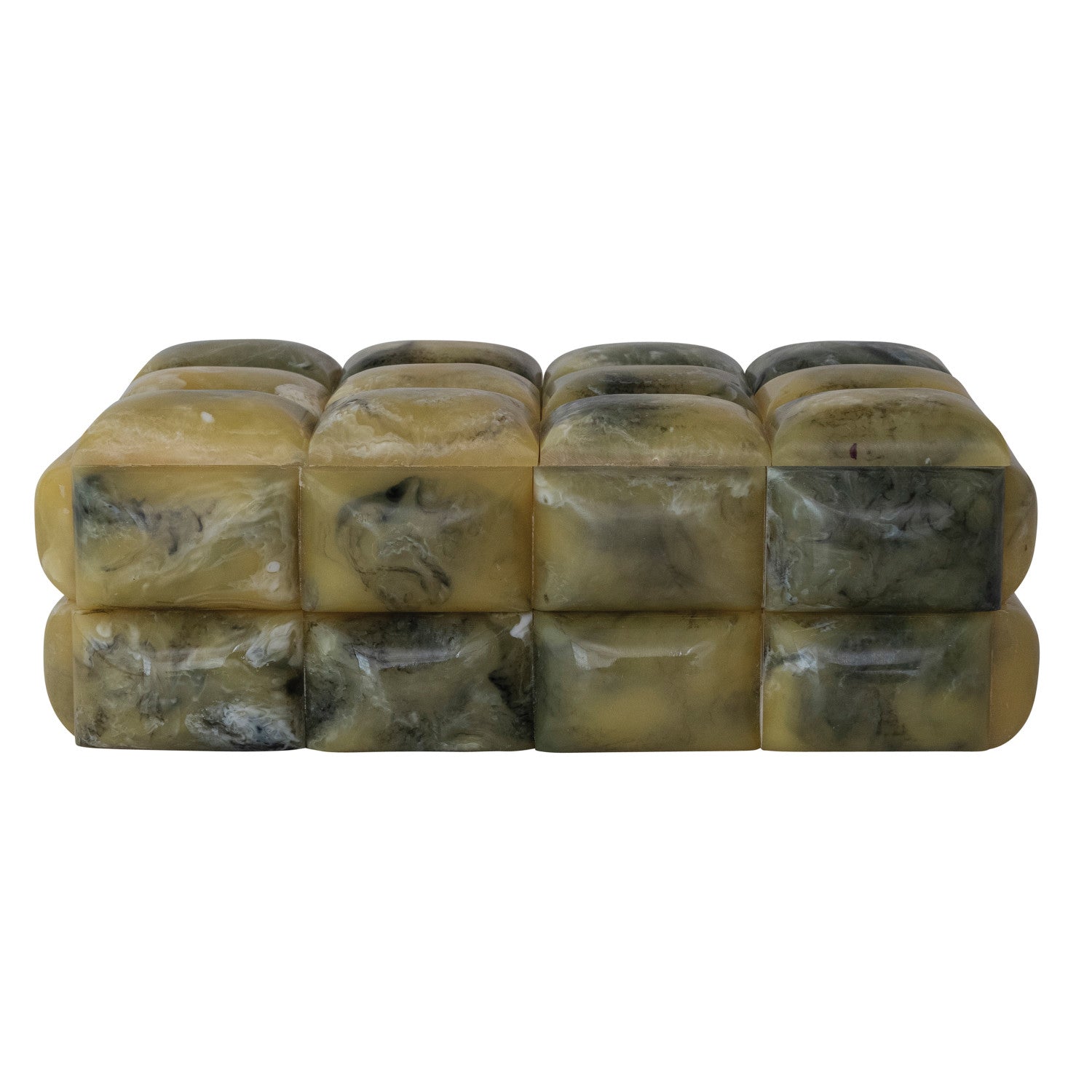 Marbled Resin Tile & MDF Box, Green (Each One Will Vary)