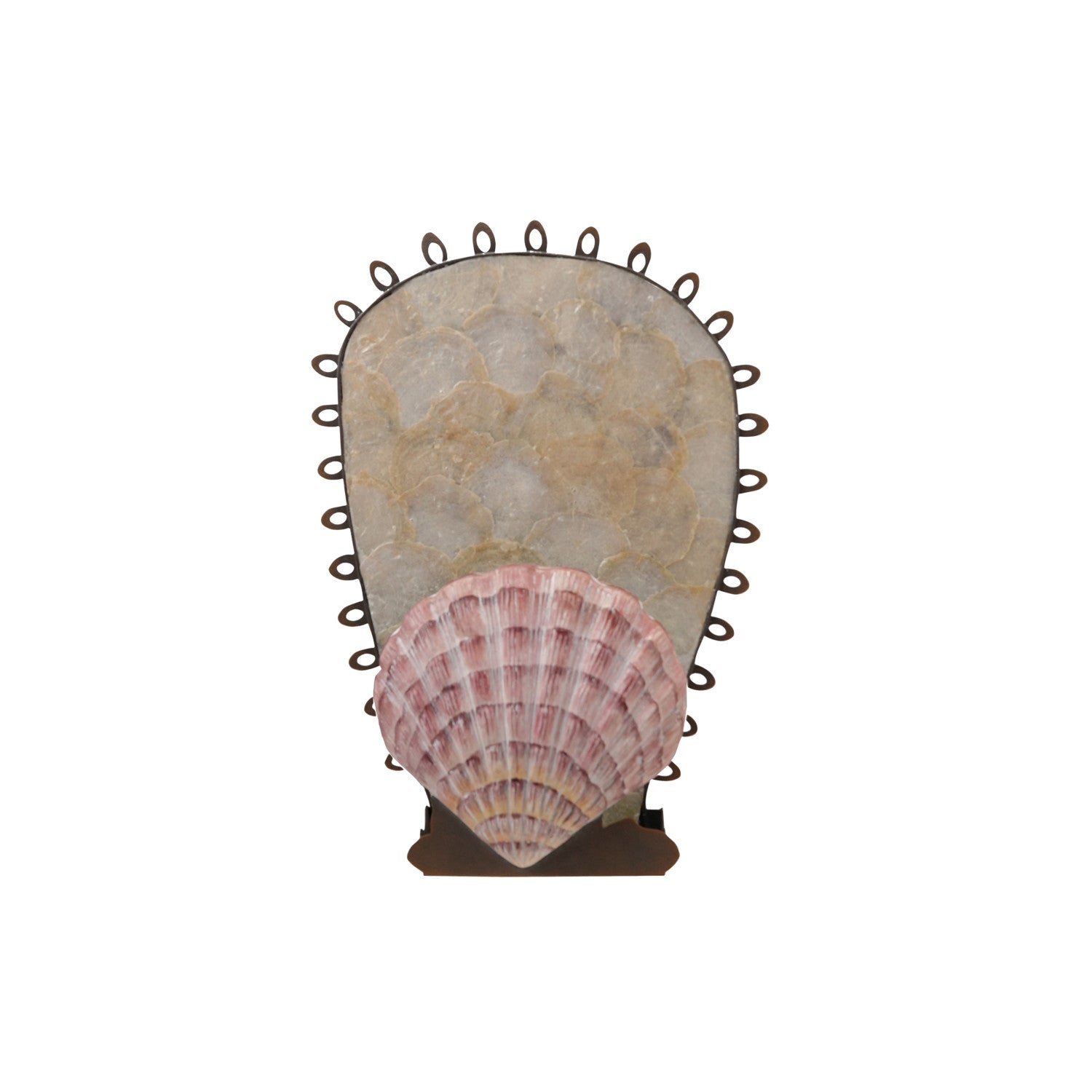 Metal Taper Holder Wall Sconce with Resin Shell (Hangs or Sits)