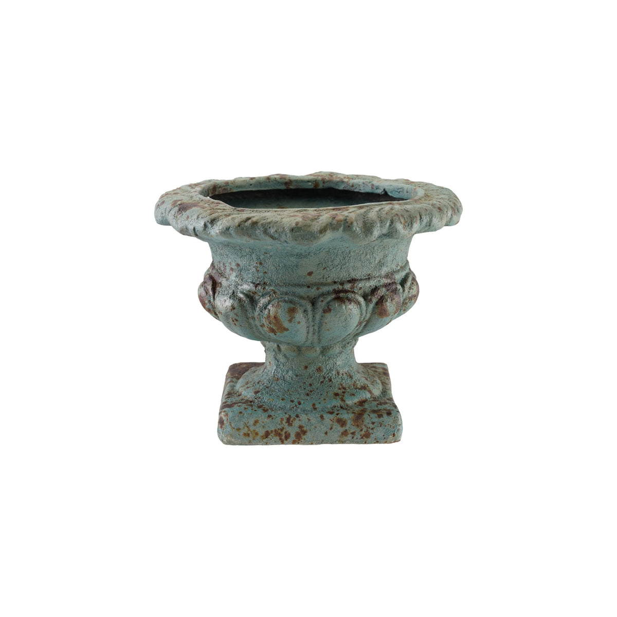 Magnesia Urn, Heavily Distressed Finish, Blue
