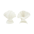 Cast Iron Shell Shaped Bookends, Matte Finish, Cream Color, Set of 2