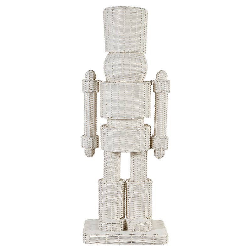 White All-Weather Rattan Nutcracker - Red