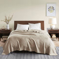 All-Season Egyptian Cotton Woven Bedding Blanket, Khaki