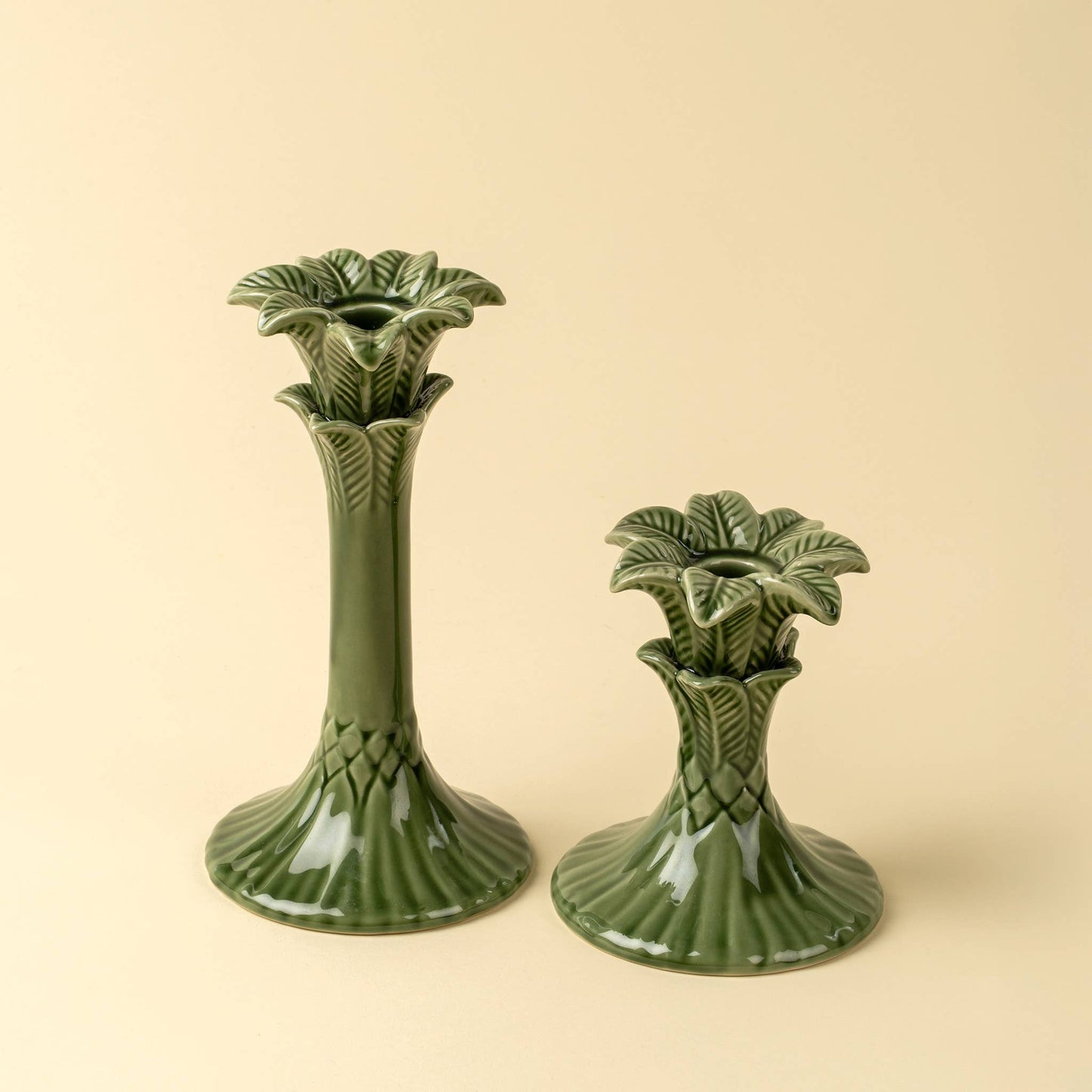 Palm Tree Candle Holder L, Green