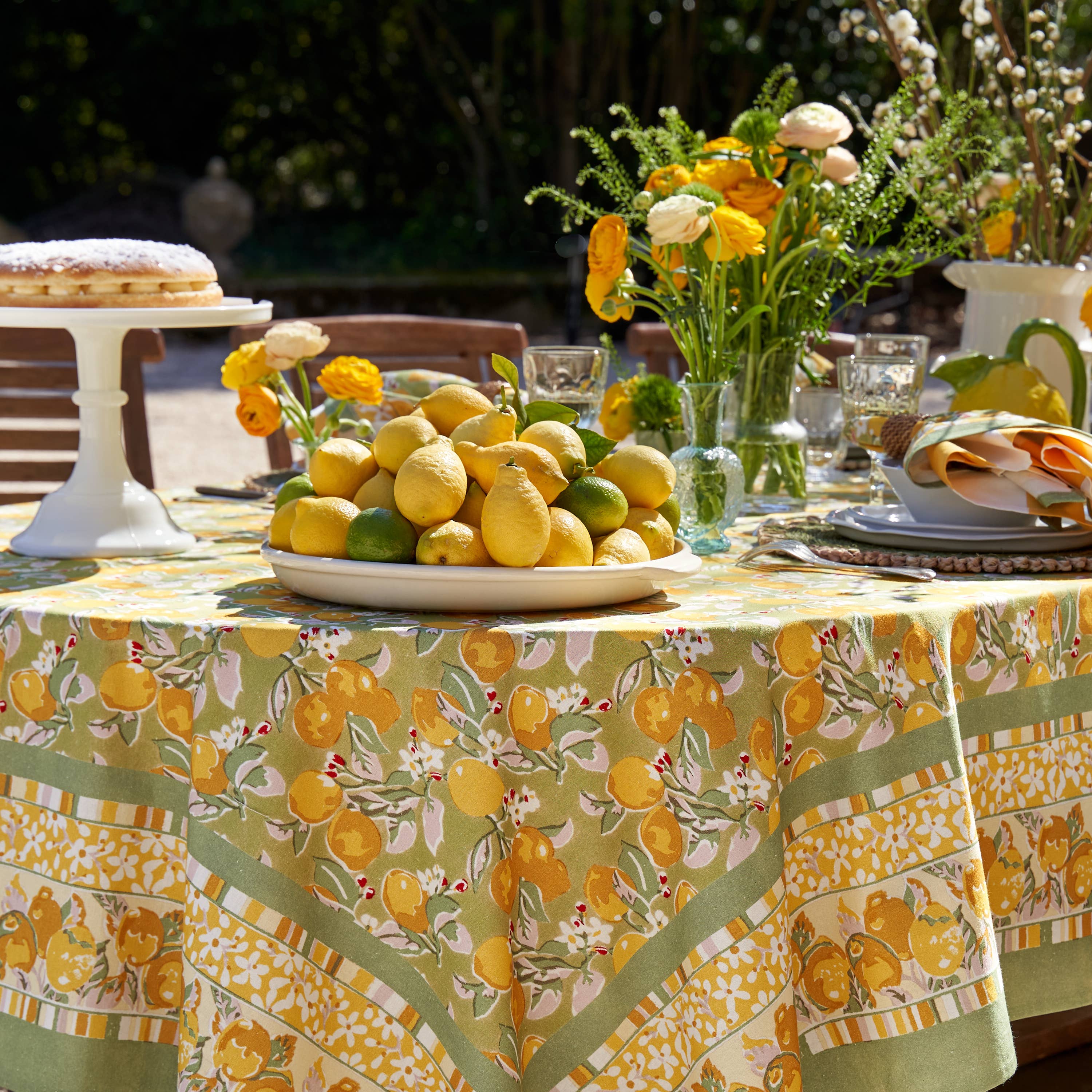 French Tablecloth Citron Vert & Yellow