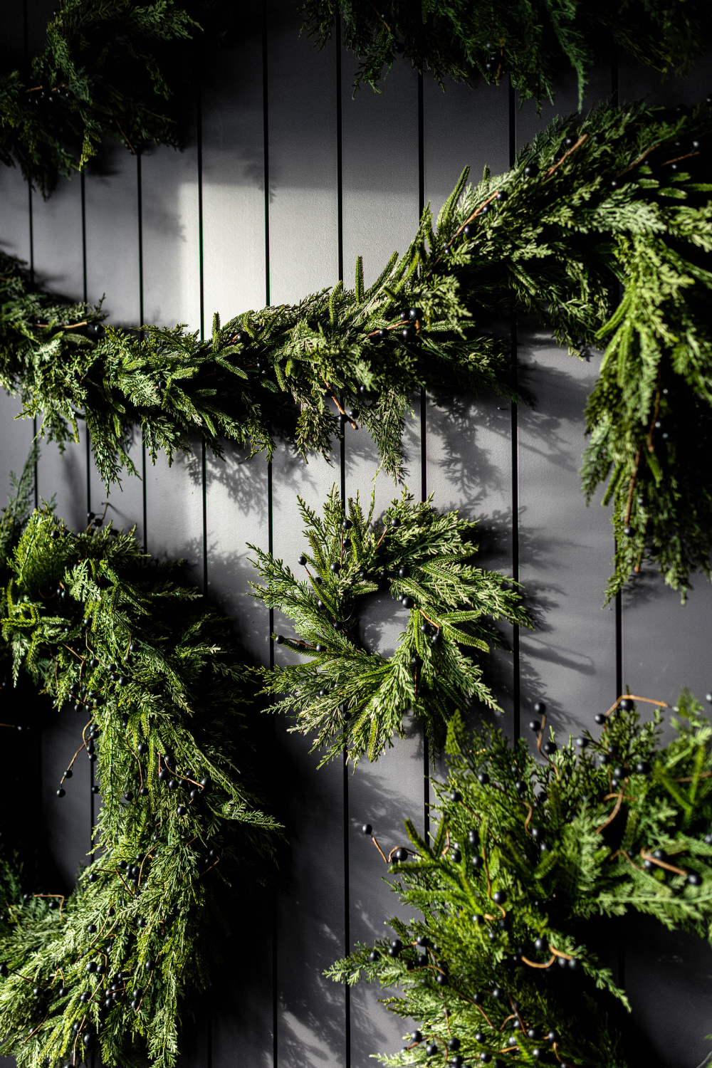 Navy Plum Berry Norfolk Cypress Real Touch Wreath - 24"