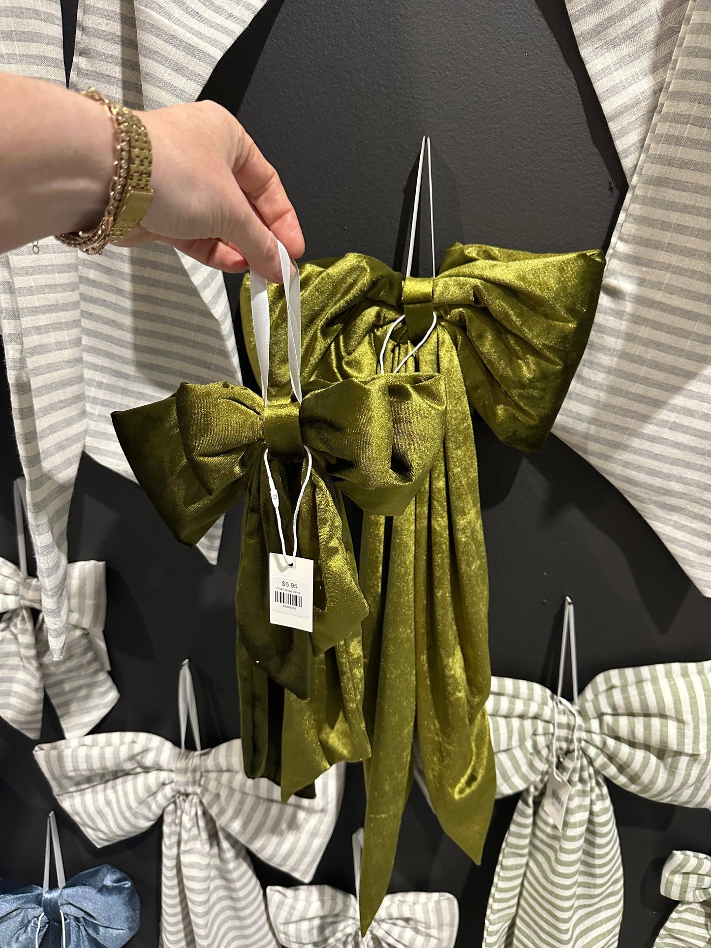 Chartreuse Velvet Holiday Bows