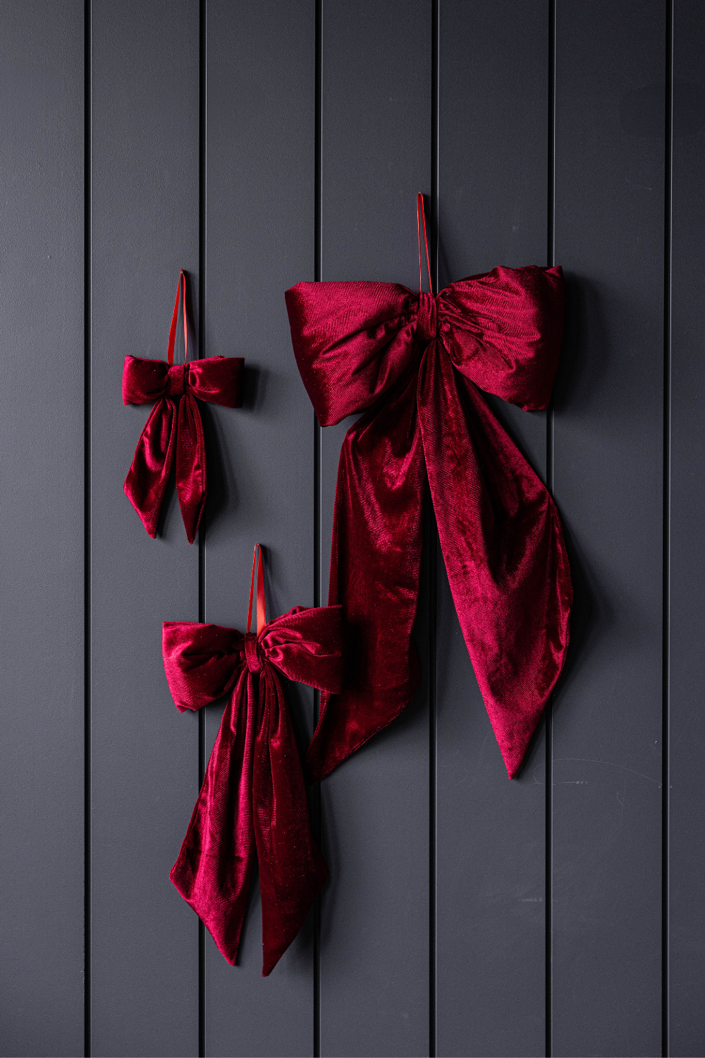 Bows Red Velvet Fabric