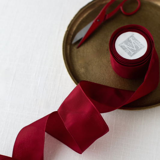 NEW! 1 3/5” Luxe Ribbon – Red Leather