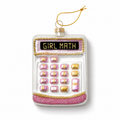 Girl Math - Funny Calculator Glass Ornament, Holiday Gift