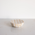 Checkered Travertine & Marble Soap Dish