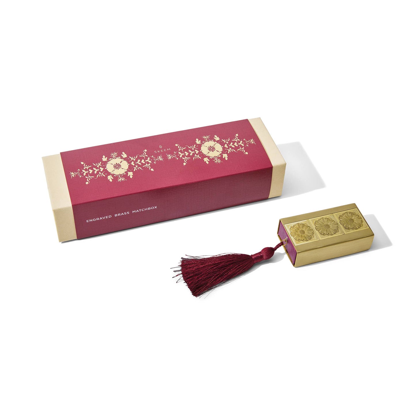 Gilded Brass Matchbox with Mulberry Tassel