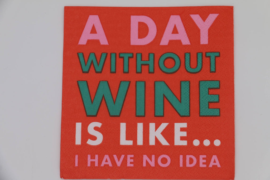 Funny Cocktail Napkins | A Day Without Wine - 20ct