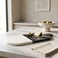 Oval Marble Black&White Cheese Board