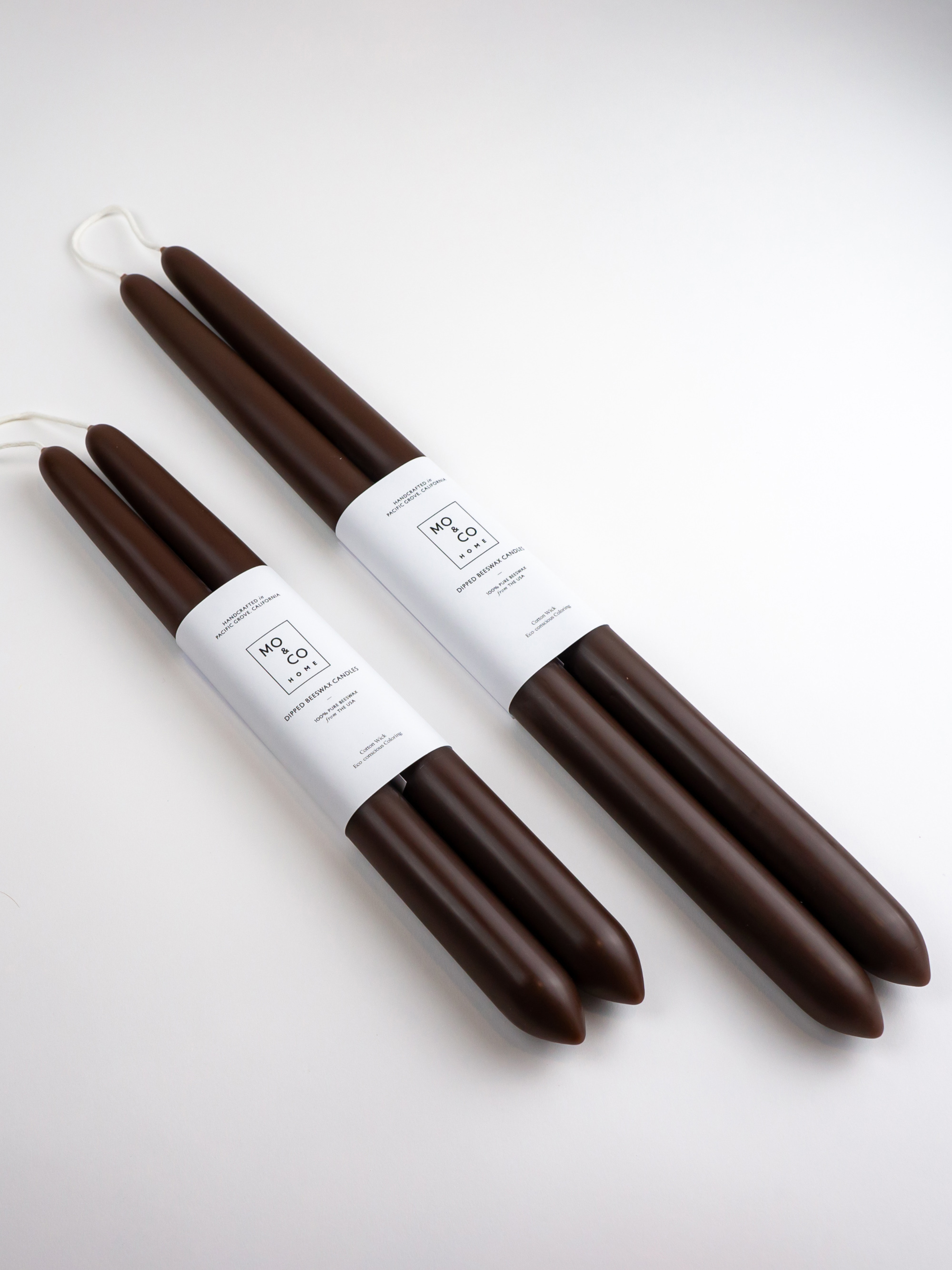 Chestnut | Dipped Beeswax Taper Candles | All Natural