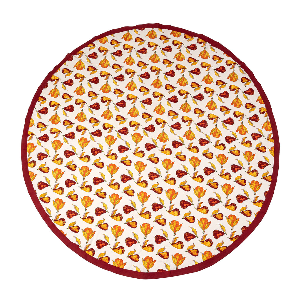 French Tablecloth Orchard Pear Burgundy