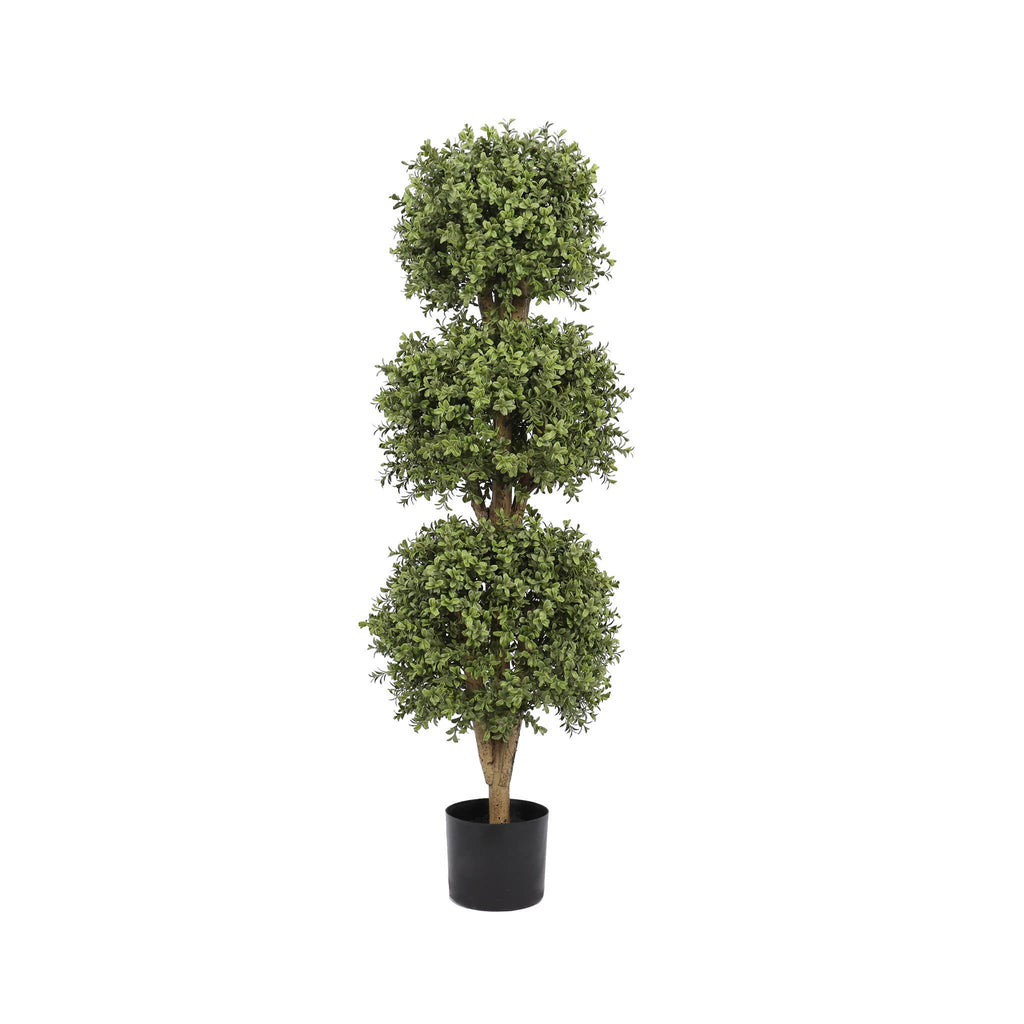 Boxwood Triple Ball Topiary Everlux UV 48 Inch