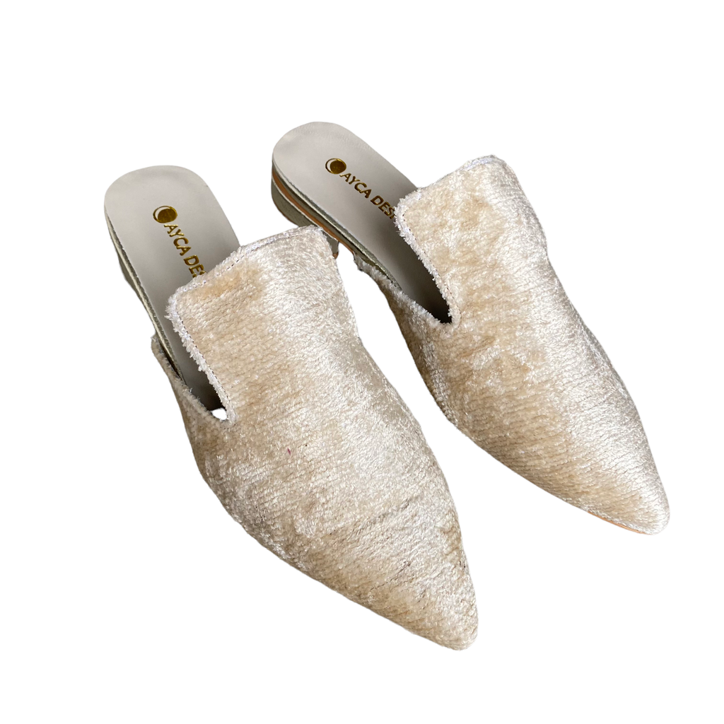 Silk Velvet Ikat Point Toe Slide