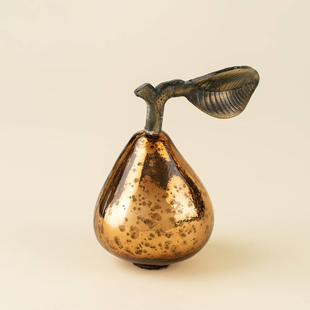 Decorative Glass Pear, Bronze
