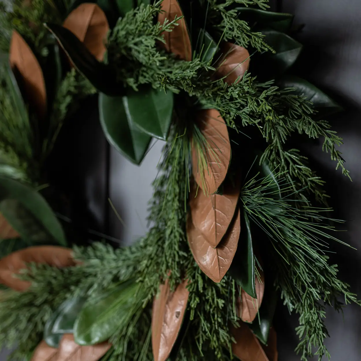 Magnolia Norfolk Cypress Mixed Real Touch Wreath - 24"