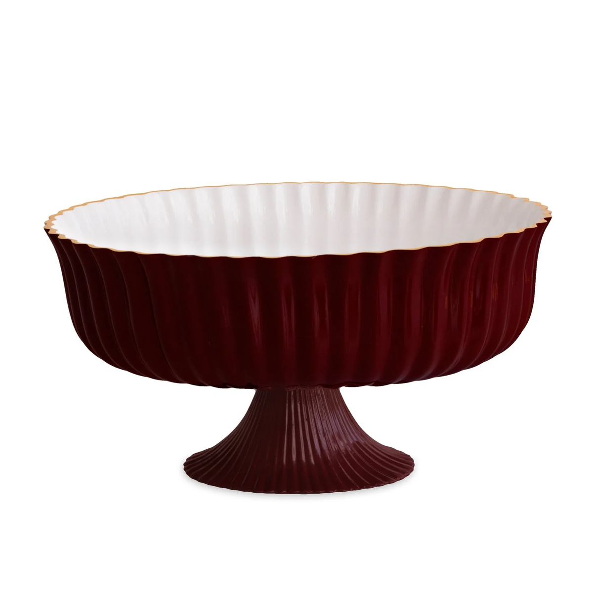 Encanto Vienna Large Centerpiece/Punch Bowl (Bordeaux and White)