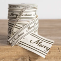Olive Green Cursive Writing Merry Christmas Ribbon