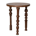 Mango Wood Side Table w/ Turned Legs, Walnut Finish, KD
