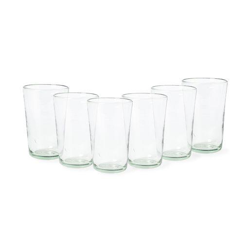 Set 6 Recycled tall glass tumblers, Grey