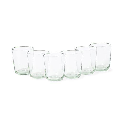 Set 6 Recycled low glass tumblers, Grey