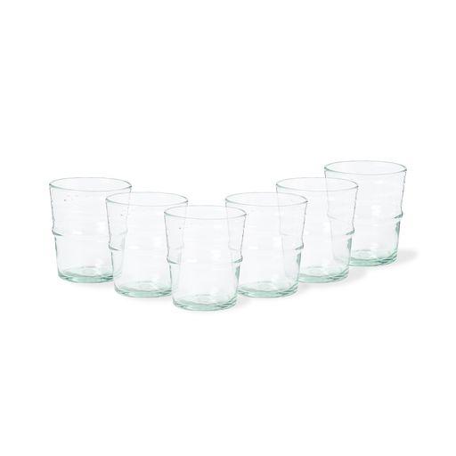 Set 6 Recycled low glass tumblers, Green