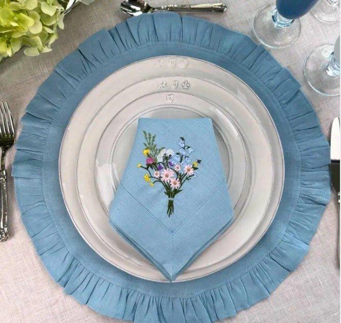 Wildflower Bouquet, Light Blue