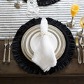 Velvet Round Ruffle, Black