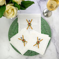 Vintage Skis Cocktail Napkin Set, White (Multi)