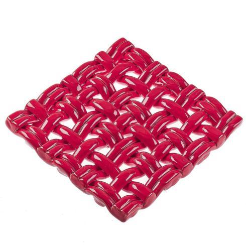 8" Square Trivet Red