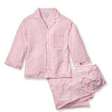 The Olivia Wide Leg Pima Pajama Set in Antique Red Ticking