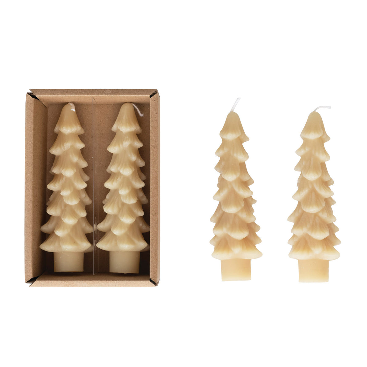 unscented tree shaped taper candles