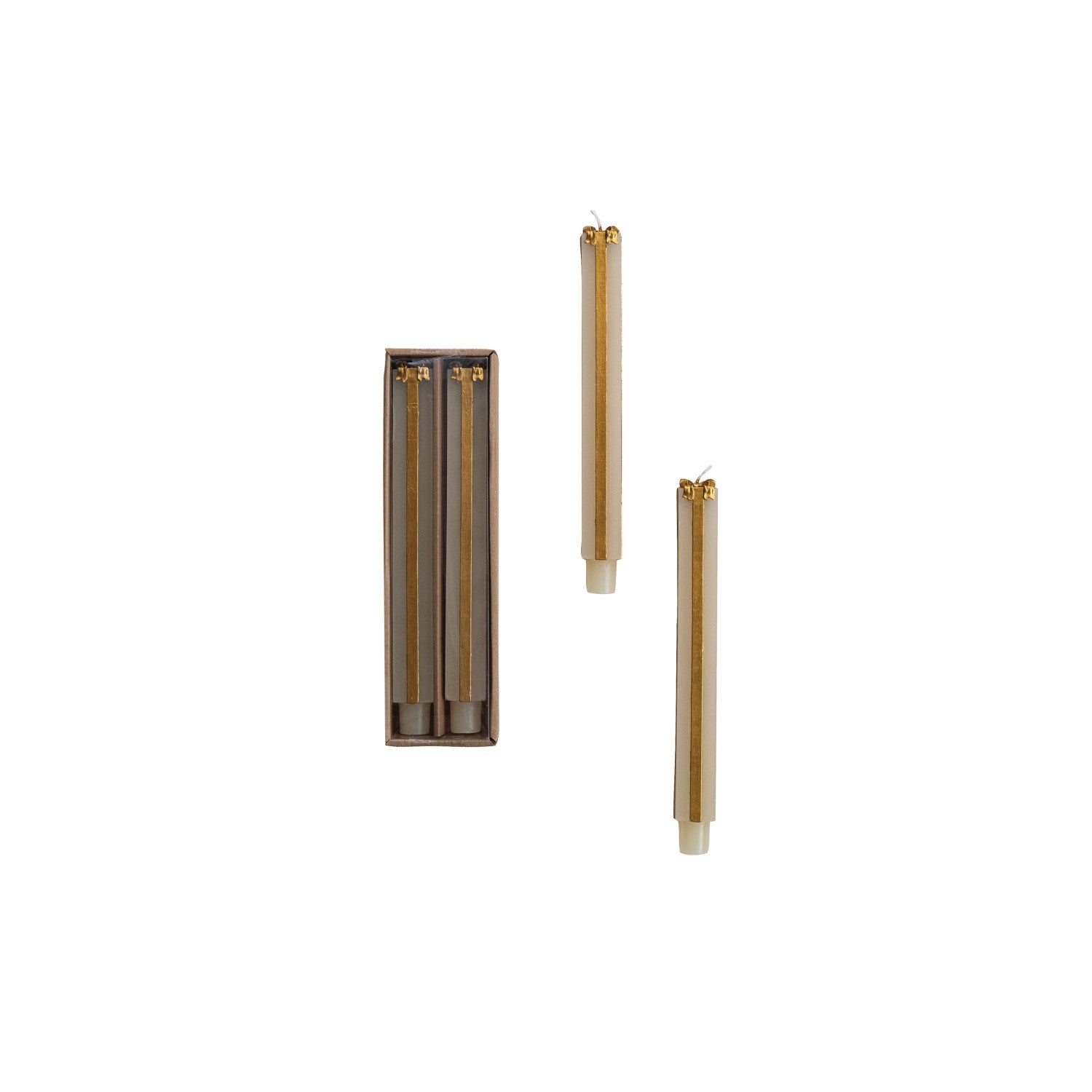 Unscented Package Shaped Taper Candles in Box, Set of 2