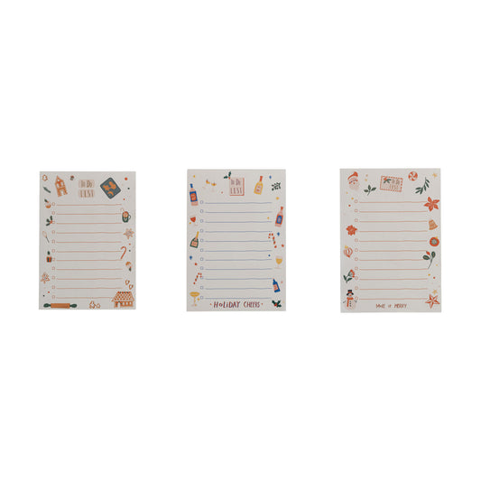 Handmade To-Do List Notepad with Holiday Pattern, 3 Styles